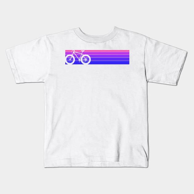 Fat Tire Bike Retro Stripes Kids T-Shirt by TheWanderingFools